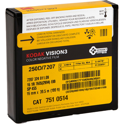 Kodak VISION3 16mm motion picture film, 100 ft daylight spool